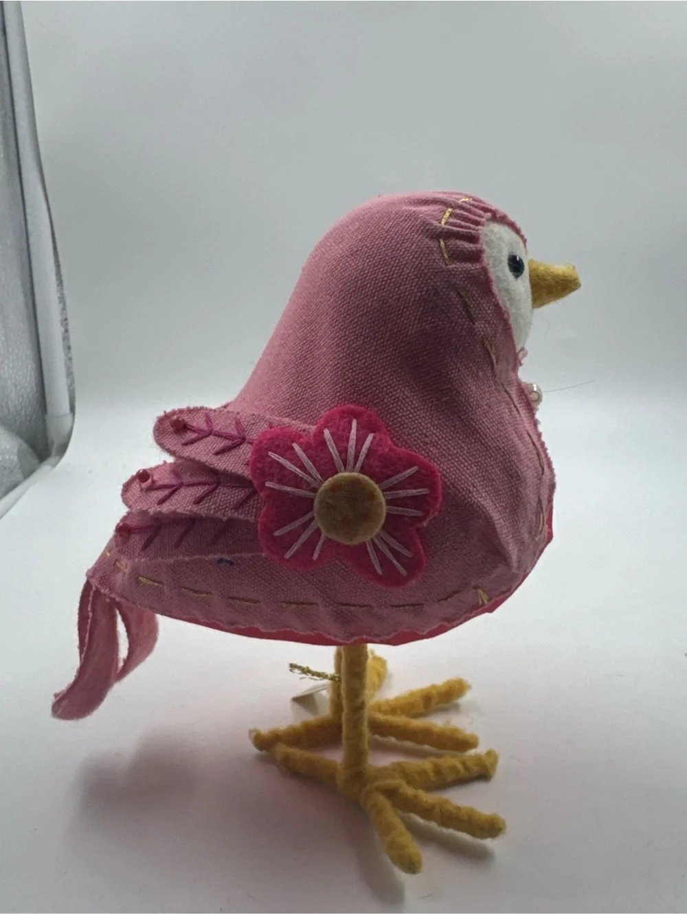 Target Spritz Featherly Friends BLOSSOM 2017 Felt Bird - Pink w/ Pearls